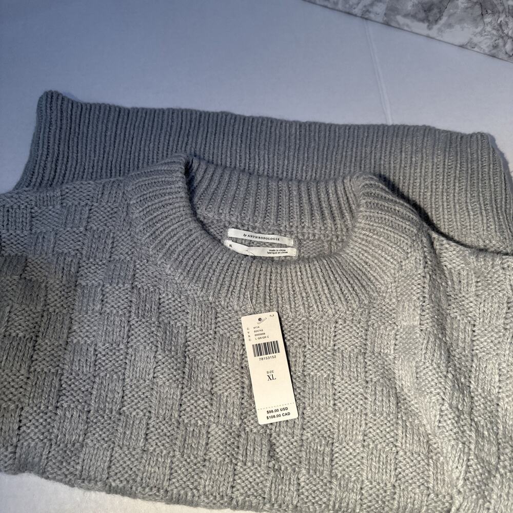 NWT ANTHROPOLOGIE Sweater Vest Women's XL Gray Sleeveless Boho Preppy Layering - Picture 5 of 13
